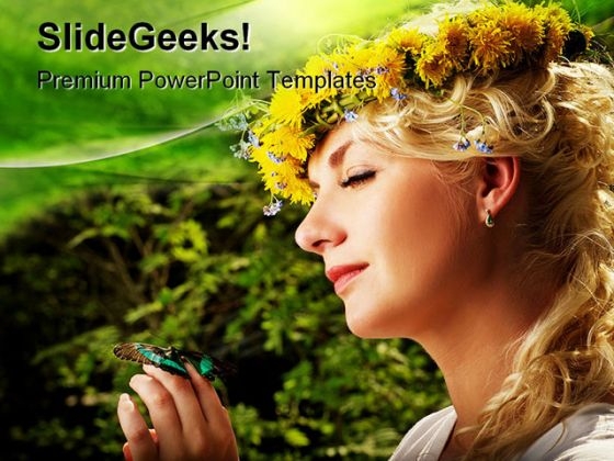 Lovely Woman With A Butterfly Beauty PowerPoint Themes And PowerPoint Slides 0511 Lovely Woman With A Butterfly Beauty PowerPoint Themes And PowerPoint Slides 0511