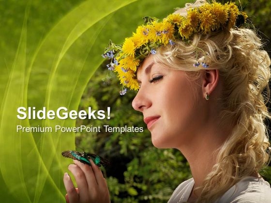 Lovely Woman With Butterfly Nature PowerPoint Templates And PowerPoint Themes 0712 Lovely Woman With Butterfly Nature PowerPoint Templates And PowerPoint Themes 0712