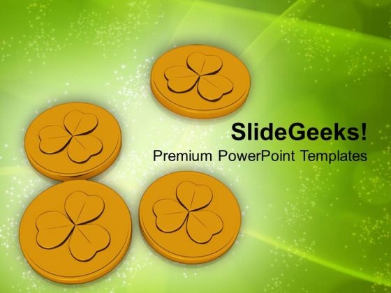 Lucky Golden Coins Wealth PowerPoint Templates Ppt Backgrounds For Slides 0213 Lucky Golden Coins Wealth PowerPoint Templates Ppt Backgrounds For Slides 0213