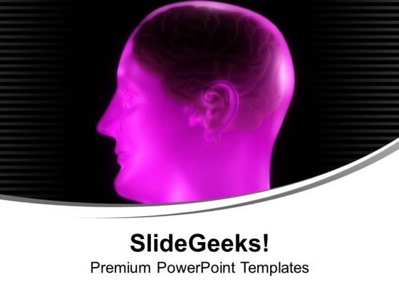 Magenta Pink Graphic Of Human Brain PowerPoint Templates Ppt Backgrounds For Slides 0613