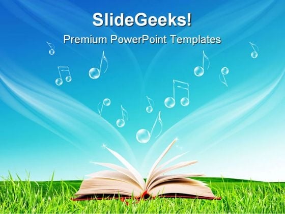 Magic Book Music Notes Nature PowerPoint Templates And PowerPoint Backgrounds 0411