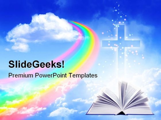 Magic Book Religion PowerPoint Template 1110 Magic Book Religion PowerPoint Template 1110