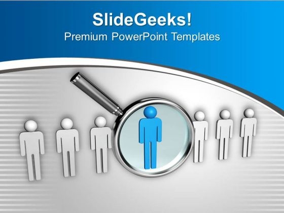Magnifying Glass Over A Leader PowerPoint Templates Ppt Backgrounds For Slides 0713 Magnifying Glass Over A Leader PowerPoint Templates Ppt Backgrounds For Slides 0713
