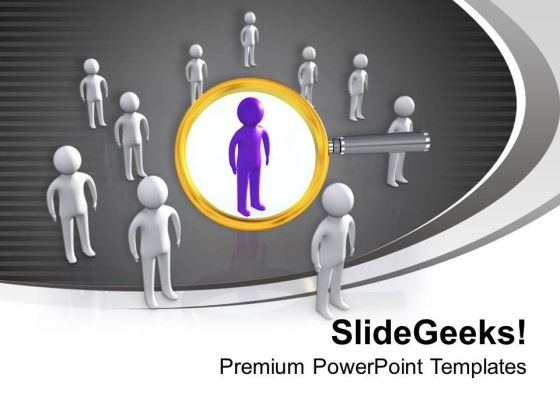 Magnifying Glass Over Team Leader PowerPoint Templates Ppt Backgrounds For Slides 0713 Magnifying Glass Over Team Leader PowerPoint Templates Ppt Backgrounds For Slides 0713