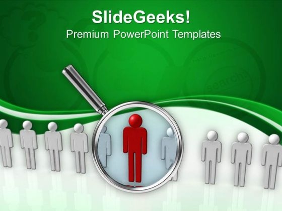 Magnifying Glass Over Unique Red Man PowerPoint Templates Ppt Backgrounds For Slides 0713 Magnifying Glass Over Unique Red Man PowerPoint Templates Ppt Backgrounds For Slides 0713
