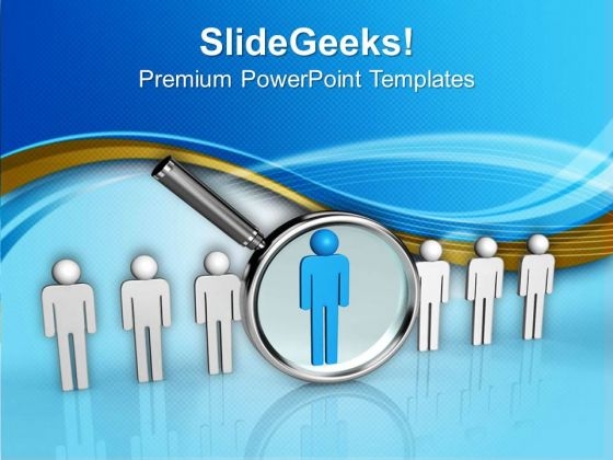 Magnifying Lens On Blue Leader PowerPoint Templates Ppt Backgrounds For Slides 0713 Magnifying Lens On Blue Leader PowerPoint Templates Ppt Backgrounds For Slides 0713