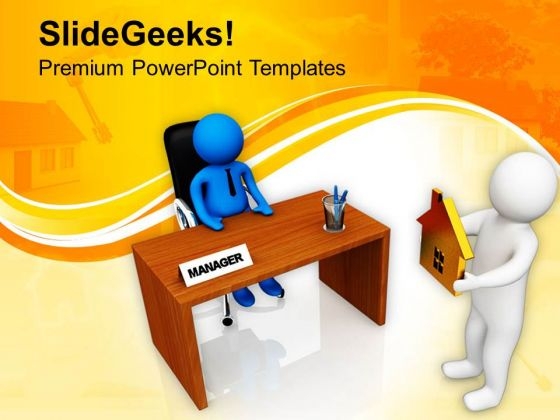 Man Asking For Home Loan PowerPoint Templates Ppt Backgrounds For Slides 0713 Man Asking For Home Loan PowerPoint Templates Ppt Backgrounds For Slides 0713