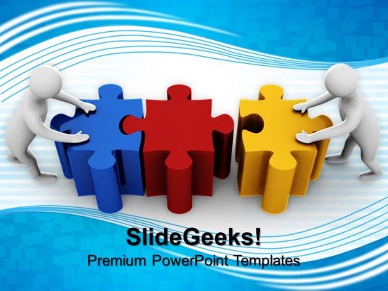 Man Connect Puzzle Teamwork PowerPoint Templates And PowerPoint Themes 0912