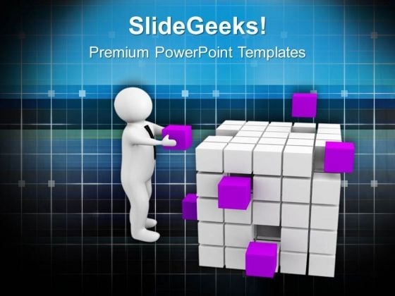 Man Fixing Pink Box PowerPoint Templates Ppt Backgrounds For Slides 0713 Man Fixing Pink Box PowerPoint Templates Ppt Backgrounds For Slides 0713