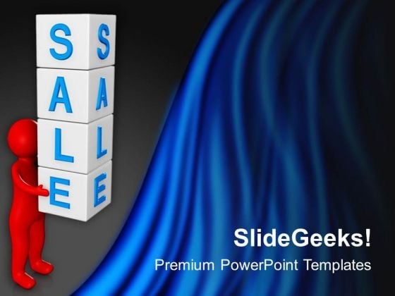 Man Holding Cubes Of Sale PowerPoint Templates Ppt Backgrounds For Slides 0713 Man Holding Cubes Of Sale PowerPoint Templates Ppt Backgrounds For Slides 0713