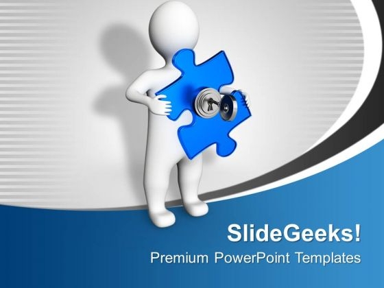 Man Holding Puzzle Security PowerPoint Templates Ppt Backgrounds For Slides 0213 Man Holding Puzzle Security PowerPoint Templates Ppt Backgrounds For Slides 0213