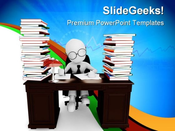 Man Sitting Desk Education PowerPoint Templates And PowerPoint Backgrounds 0311 Man Sitting Desk Education PowerPoint Templates And PowerPoint Backgrounds 0311