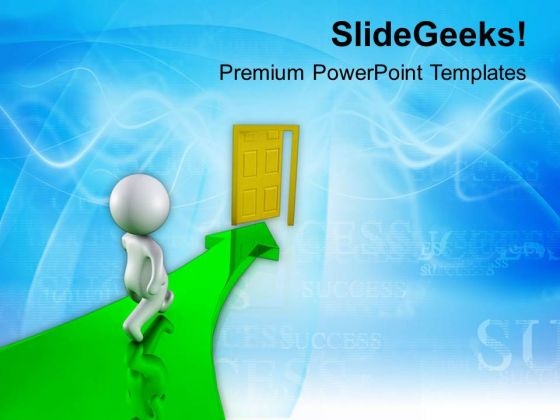 Man Walking Through Open Door PowerPoint Templates Ppt Backgrounds For Slides 0713 Man Walking Through Open Door PowerPoint Templates Ppt Backgrounds For Slides 0713