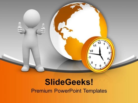 Man With Globe And Alarm Clock PowerPoint Templates Ppt Backgrounds For Slides 0213 Man With Globe And Alarm Clock PowerPoint Templates Ppt Backgrounds For Slides 0213