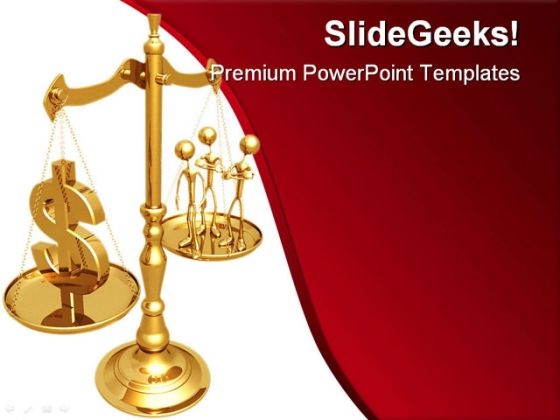 Manpower Versus Dollar Business PowerPoint Template 1110 Manpower Versus Dollar Business PowerPoint Template 1110