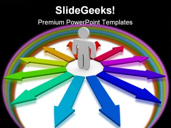 Many Arrows Of Opportunities Symbol PowerPoint Template 0810 Many Arrows Of Opportunities Symbol PowerPoint Template 0810