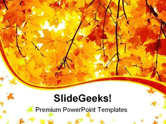Maple In Autumn Forest Nature Powerpoint Templates And Powerpoint Backgrounds 0411 Powerpoint Themes