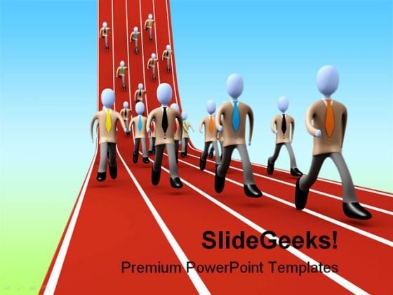 Marathon Business People PowerPoint Template 1110 Marathon Business People PowerPoint Template 1110