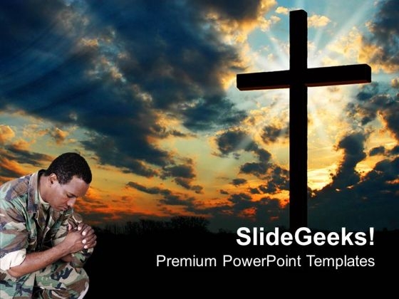 Marine Praying Cross Religion PowerPoint Templates And PowerPoint Themes 0812 Marine Praying Cross Religion PowerPoint Templates And PowerPoint Themes 0812