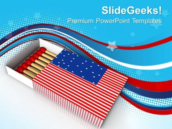 Match Box American Flag Theme PowerPoint Templates Ppt Backgrounds For Slides 0713 Match Box American Flag Theme PowerPoint Templates Ppt Backgrounds For Slides 0713