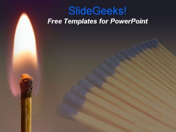 Lighting Match Stick PowerPoint Template