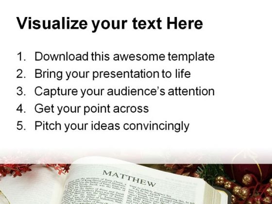 Matthew Religion PowerPoint Template 0610 slides