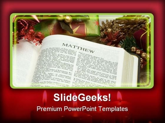 Matthew Religion PowerPoint Template 0610