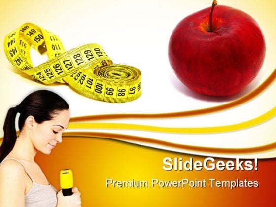 Measuring Tape With Red Apple Health PowerPoint Themes And PowerPoint Slides 0311 Measuring Tape With Red Apple Health PowerPoint Themes And PowerPoint Slides 0311