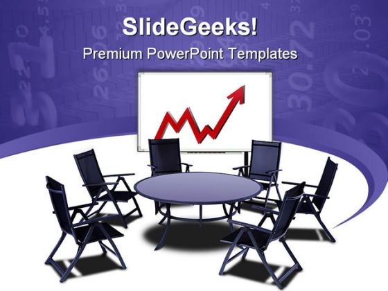 Meeting Table With Graph Business PowerPoint Templates And PowerPoint Backgrounds 0511