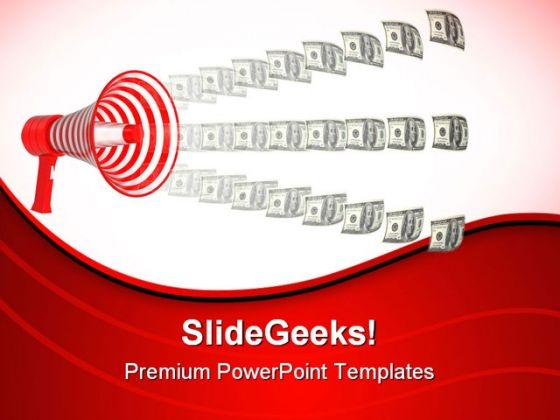 Megaphone And Dollars Money PowerPoint Themes And PowerPoint Slides 0711 Megaphone And Dollars Money PowerPoint Themes And PowerPoint Slides 0711