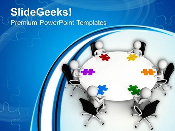 Men Around Table With Jigsaw Puzzle Pieces PowerPoint Templates Ppt Backgrounds For Slides 0613 Men Around Table With Jigsaw Puzzle Pieces PowerPoint Templates Ppt Backgrounds For Slides 0613