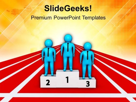 Men Standing On Winning Podium PowerPoint Templates Ppt Backgrounds For Slides 0713 Men Standing On Winning Podium PowerPoint Templates Ppt Backgrounds For Slides 0713