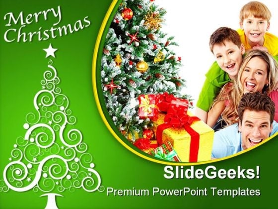 Merry Christmas Family Festival PowerPoint Template 1010 Merry Christmas Family Festival PowerPoint Template 1010