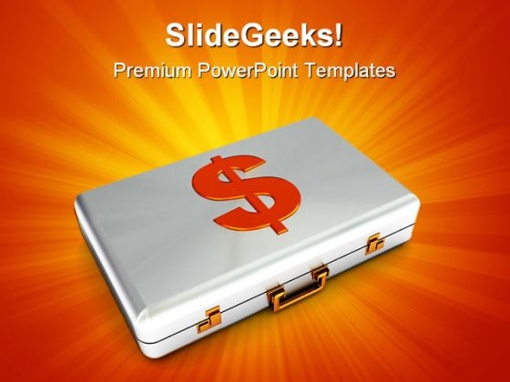Metal Case With Dollar Symbol PowerPoint Templates And PowerPoint Backgrounds 0211