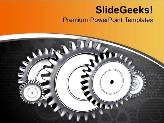 Metal Gears Working Together PowerPoint Templates Ppt Backgrounds For Slides 0713 Metal Gears Working Together PowerPoint Templates Ppt Backgrounds For Slides 0713