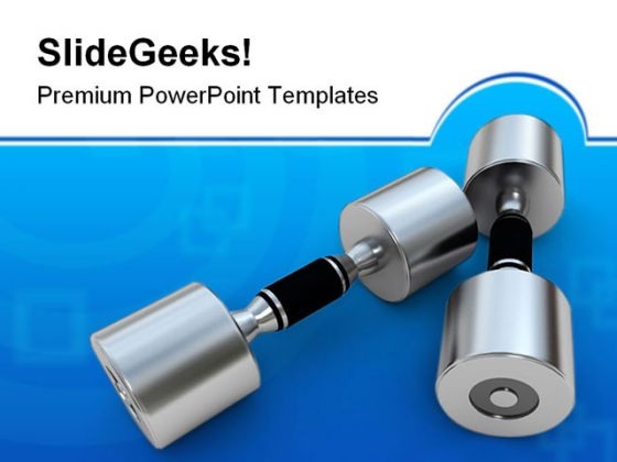 Metallic Dumbbells Exercise Health PowerPoint Themes And PowerPoint Slides 0711 Metallic Dumbbells Exercise Health PowerPoint Themes And PowerPoint Slides 0711