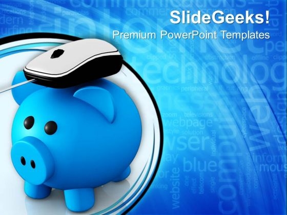 Metallic Piggy Bank With Computer Mouse PowerPoint Templates Ppt Backgrounds For Slides 0213 Metallic Piggy Bank With Computer Mouse PowerPoint Templates Ppt Backgrounds For Slides 0213