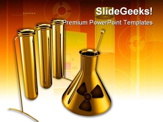 metallic test tubes science powerpoint backgrounds and templates 1210 title