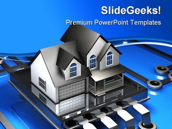 Microchip And House Realestate PowerPoint Templates And PowerPoint Backgrounds 0311
