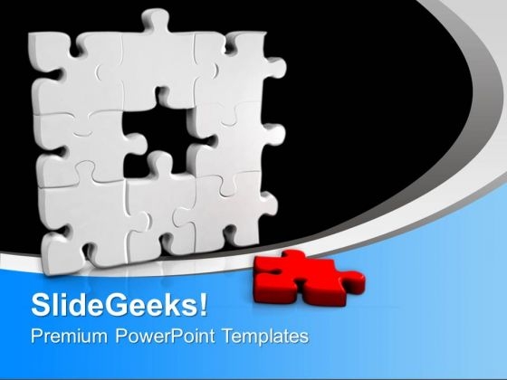 Missing Red Puzzle To Make Solution PowerPoint Templates Ppt Backgrounds For Slides 0313 Missing Red Puzzle To Make Solution PowerPoint Templates Ppt Backgrounds For Slides 0313