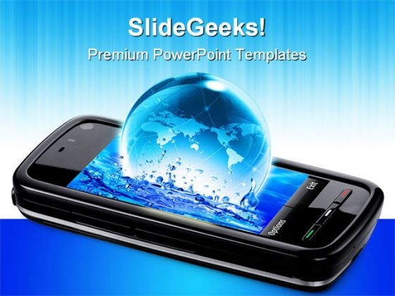 Mobile Phone Global Communication PowerPoint Themes And PowerPoint Slides 0711
