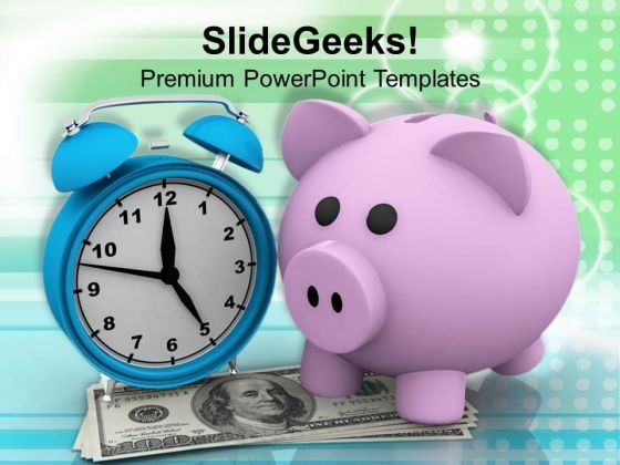 Money Accumulation Concept And Alarm Clock PowerPoint Templates Ppt Backgrounds For Slides 0313 Money Accumulation Concept And Alarm Clock PowerPoint Templates Ppt Backgrounds For Slides 0313