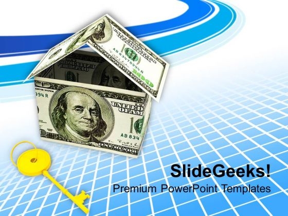 Money House Made From Dollars With Key PowerPoint Templates Ppt Backgrounds For Slides 0213 Money House Made From Dollars With Key PowerPoint Templates Ppt Backgrounds For Slides 0213