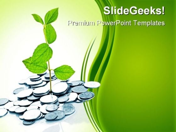 Money Plant Finance Business  PowerPoint Background And Template 1210