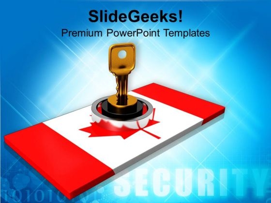 National Security With Locked Key Canada PowerPoint Templates Ppt Backgrounds For Slides 0213 National Security With Locked Key Canada PowerPoint Templates Ppt Backgrounds For Slides 0213