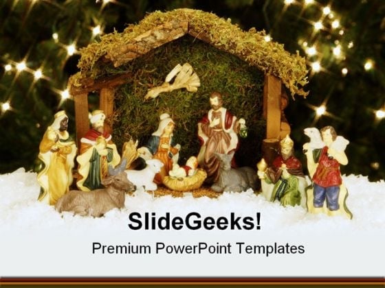 Nativity Christ Religion PowerPoint Template 0610 Nativity Christ Religion PowerPoint Template 0610