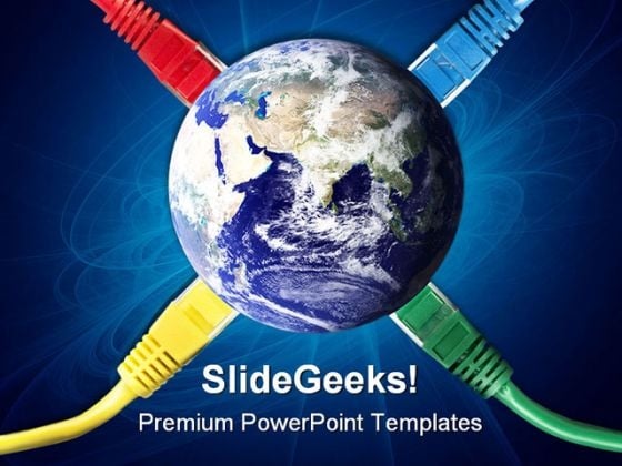 Network Connect Cables Internet PowerPoint Themes And PowerPoint Slides 0211
