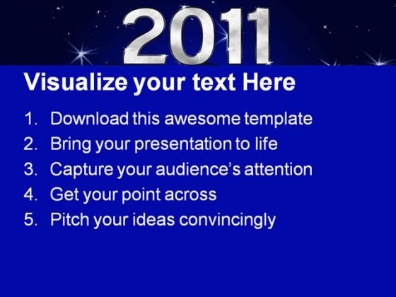 new year01 2011 holidays powerpoint template 1010 text
