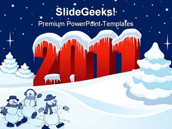 new year 2011 holidays powerpoint template 1010 title