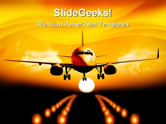 Night Landing Airplane Transportation PowerPoint Templates And PowerPoint Backgrounds 0311 Night Landing Airplane Transportation PowerPoint Templates And PowerPoint Backgrounds 0311